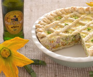 Rustic savory tart with beer