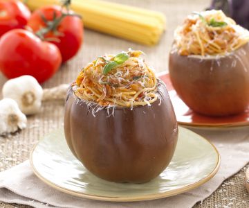 Stuffed Eggplants with Spaghetti alla Norma