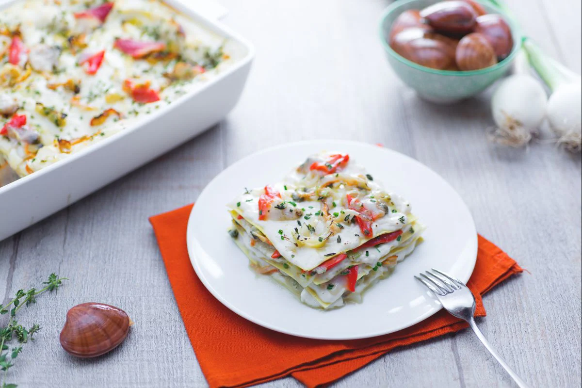Lasagne with clams