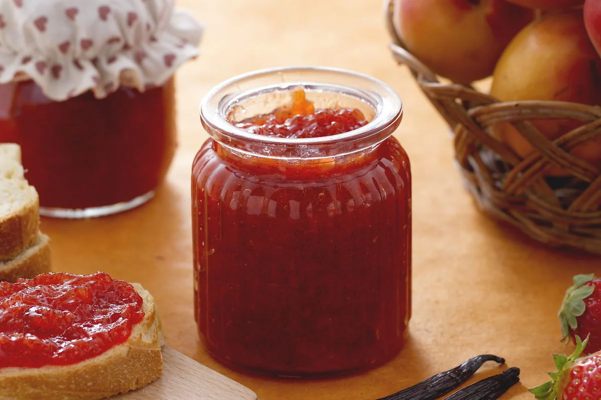 Strawberry and Apricot Jam with Vanilla