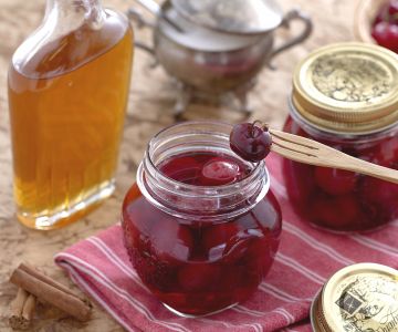 Cherries in syrup with Port and cinnamon