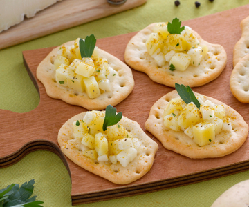 Flatbreads with Asiago Potato Salad