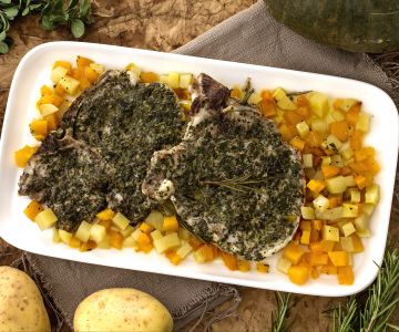 Herb Chops with Pumpkin and Potatoes