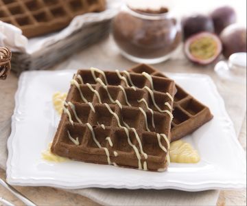 Chocolate and Passion Fruit Waffles