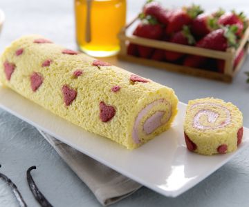 Vanilla and Strawberry Roll