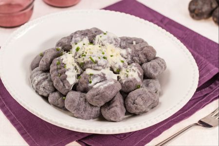 Purple potato gnocchi