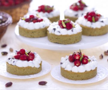 Pistachio, Ricotta and Wild Strawberry Tartlets