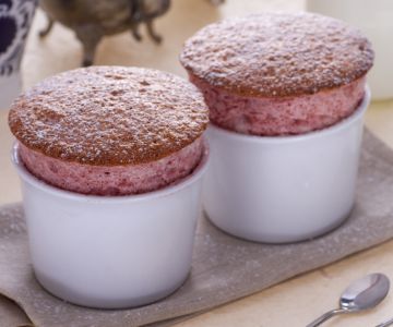 Sour cherry soufflé