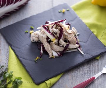 Chicken strips with radicchio