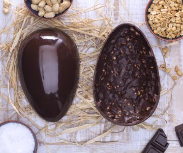 Dark chocolate and peanut Easter egg