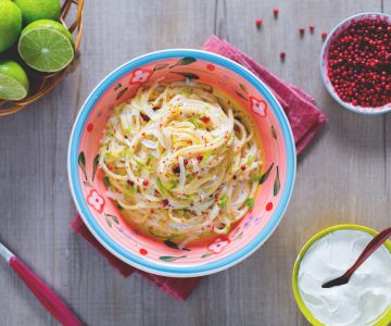 Vermicelli with Lime and Pink Pepper