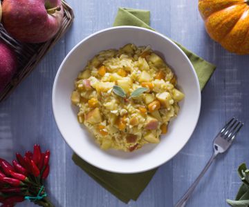 Risotto with Apples, Spicy Pumpkin, and Sage