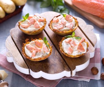 Potato Baskets Filled with Salmon