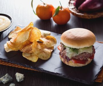 Duck burger with citrus mayonnaise