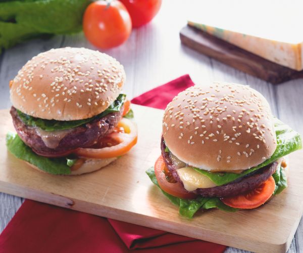 Beef burger with soy mayonnaise