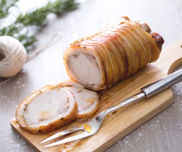 Roast pork in porchetta