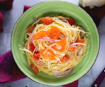 Spaghetti Salad with Marinated Egg