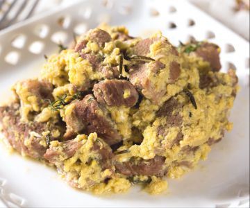 Lamb with Cheese and Eggs