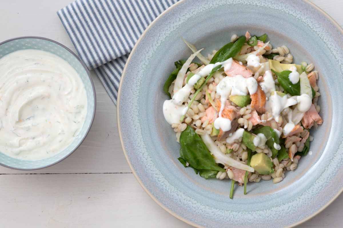 Barley and Salmon Salad
