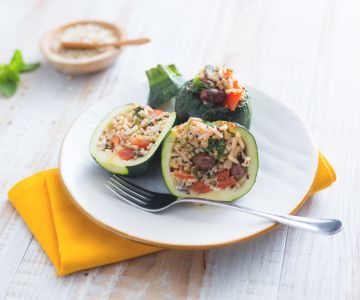 Stuffed Zucchini with Grains and Quinoa