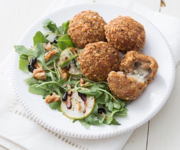 Meatballs with Pears and Goat Blue Cheese