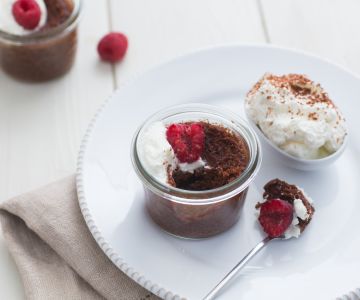 Chocolate cakes in jar
