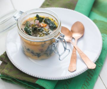 Farinata lucchese in jar-cooking