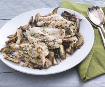 Baked Grouper with Artichokes