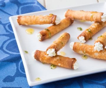 Cigars with Goat Cheese and Rosemary Honey