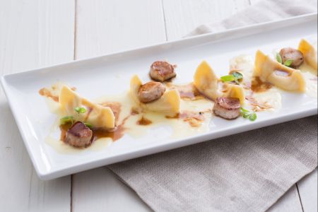 Polenta casoncelli with rabbit