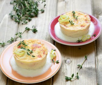 Bell pepper and leek flan