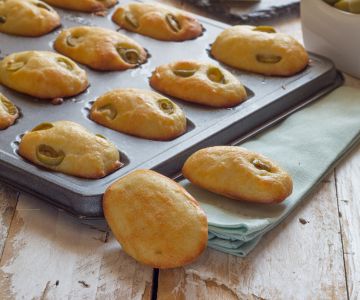 Savory olive madeleines