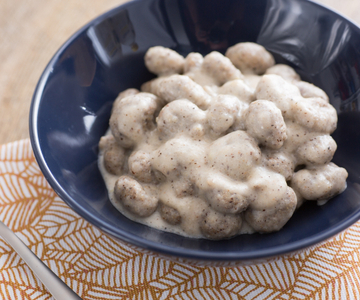 Buckwheat gnocchetti with Grana Padano and pepper