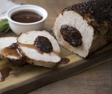 Pork roast with plums
