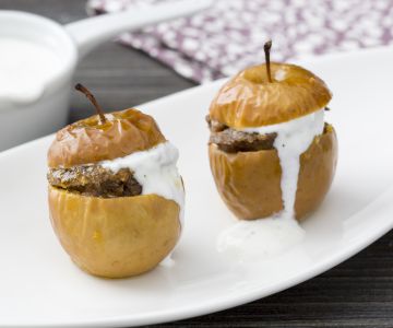 Small apples filled with cream or fruit perfect for a snack