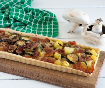 Savory Pie with Potatoes, Mushrooms, and Scamorza