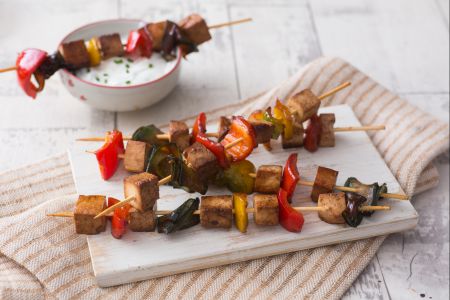 Marinated Tofu and Vegetable Skewers