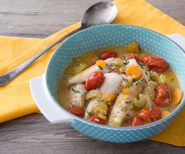 Tub gurnard in fish stew