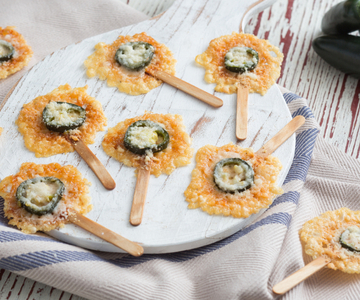 Chili Pepper and Grana Padano Lollipops