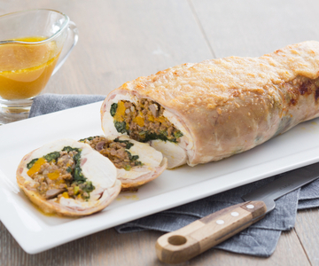 Gratinated Rabbit Roll with Grana Padano