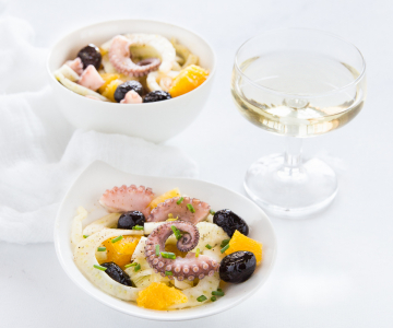 Octopus salad with fennel and oranges