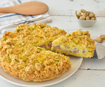 Savory Crumble with Mortadella and Pistachios