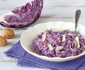 Risotto with Red Cabbage and Gorgonzola