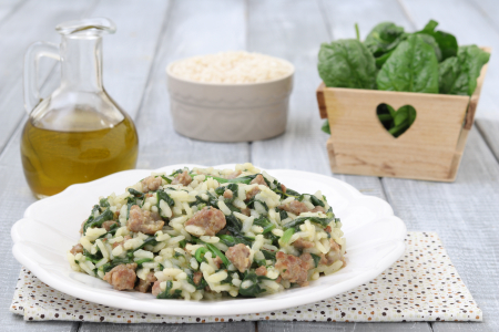 Sausage and Spinach Risotto