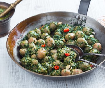 Gnocchi with herb pesto