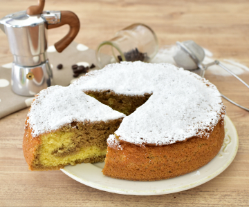 Marbled Coconut and Coffee Cake