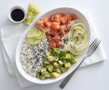 Salmon and Fruit Poke Bowl