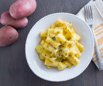 Pasta potatoes and eggs
