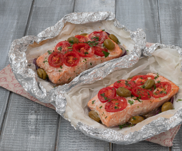 Salmon fillets en papillote