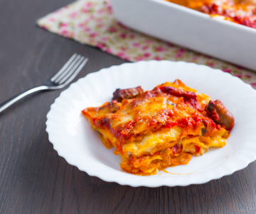 Pumpkin and sausage lasagna